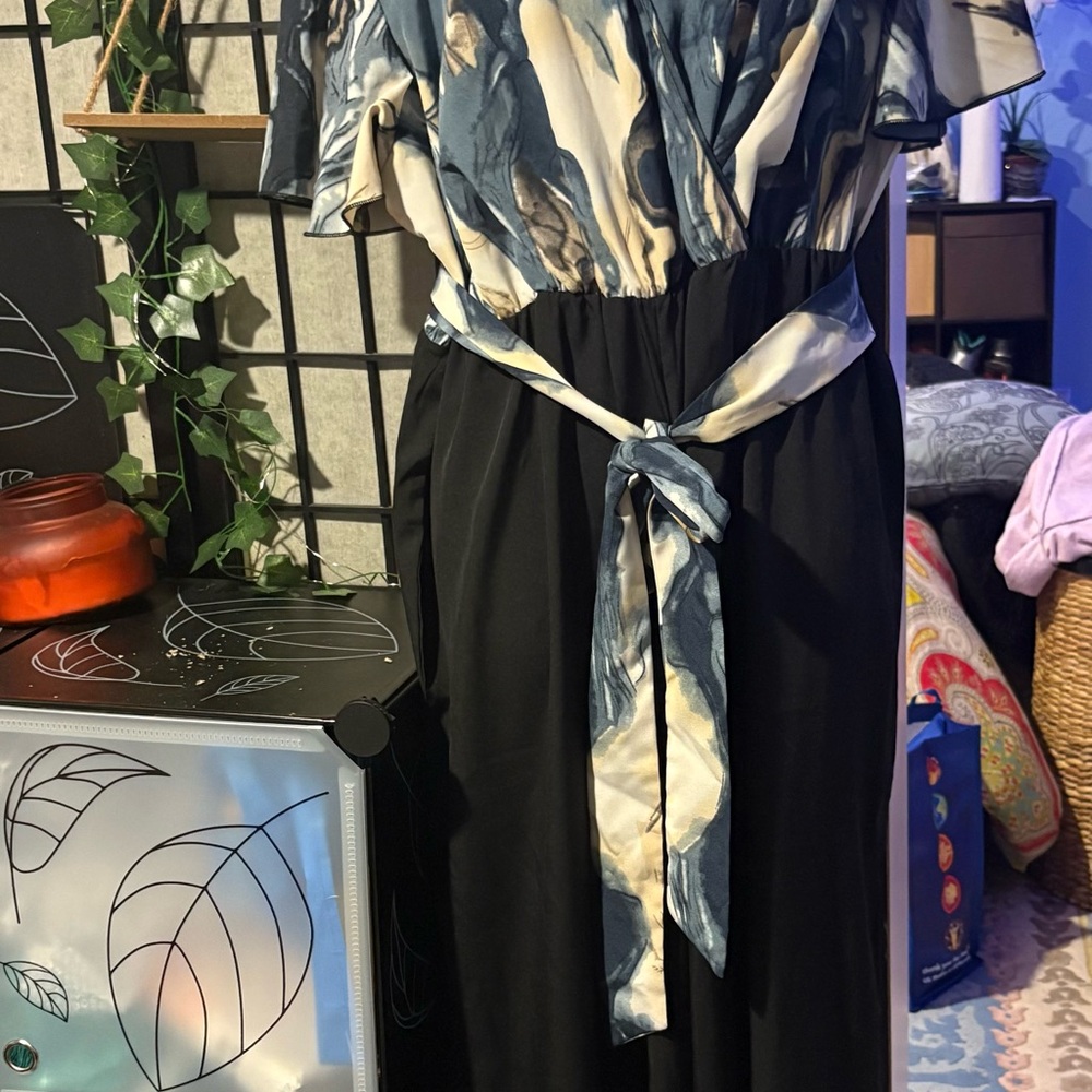 Source Unknown Black and Blue Jumpsuit